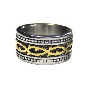 Inox Men's Stainless Steel Celtic Tribal Ring